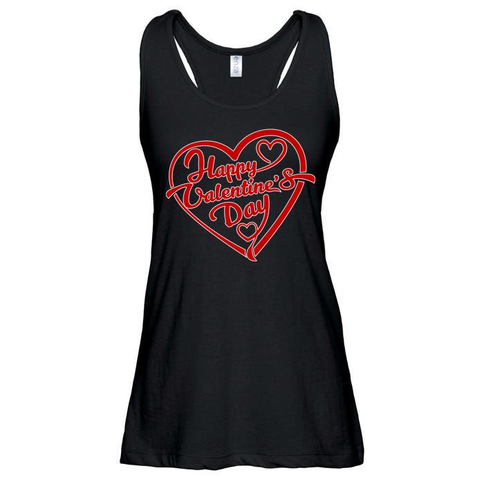 Happy Valentine's Day Heart Ladies Essential Flowy Tank