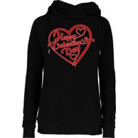 Happy Valentine's Day Heart Womens Funnel Neck Pullover Hood