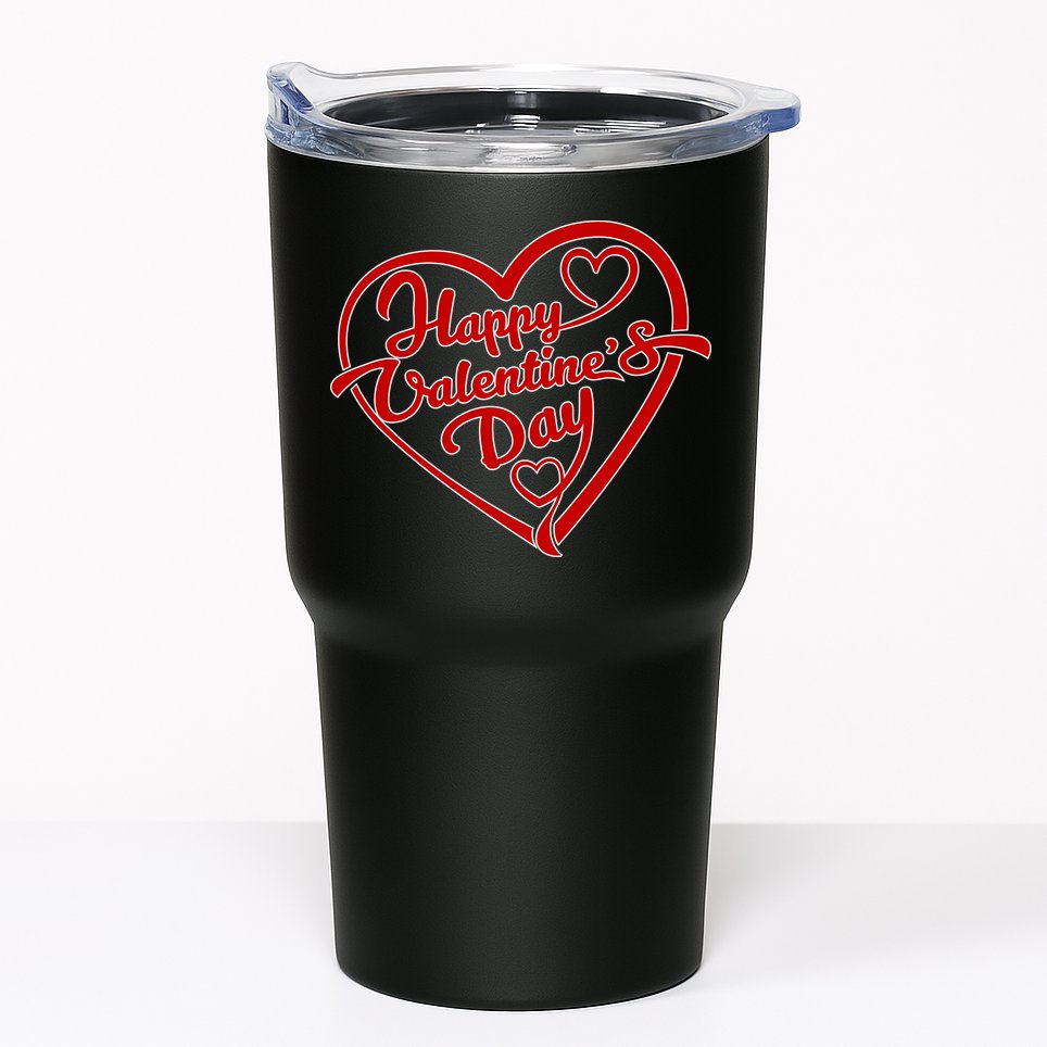 Happy Valentine's Day Heart Tumbler