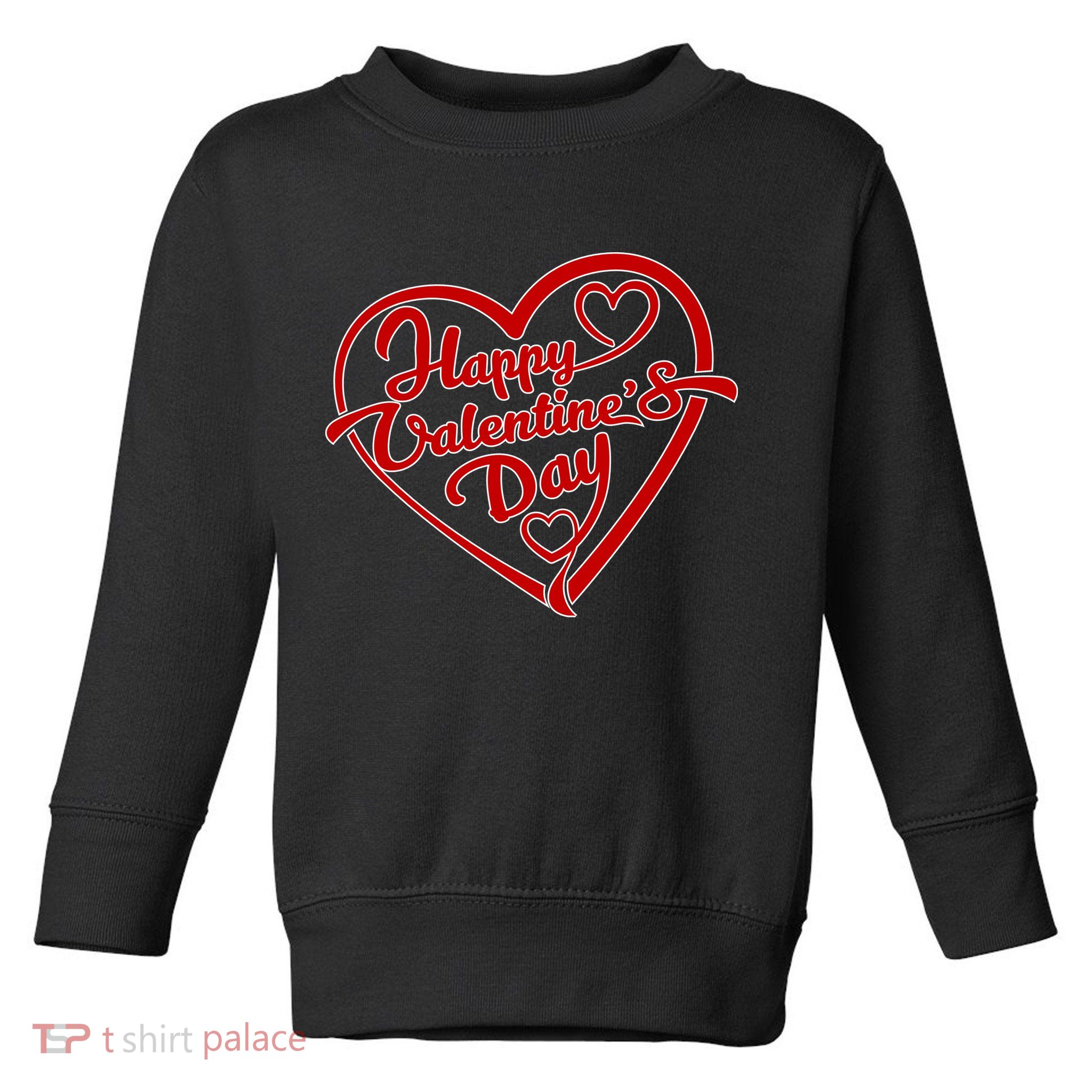 Happy Valentine's Day Heart Toddler Sweatshirt