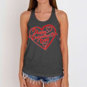 Happy Valentine's Day Heart Women's Knotted Racerback Tank