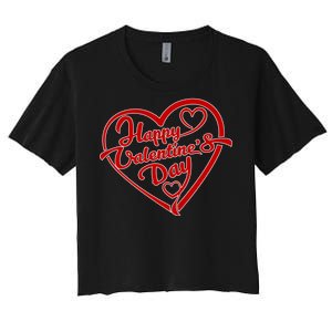 Happy Valentine's Day Heart Women's Crop Top Tee