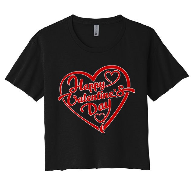 Happy Valentine's Day Heart Crop Top