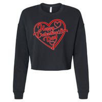 Happy Valentine's Day Heart Cropped Pullover Crew