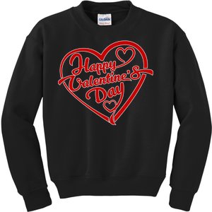 Happy Valentine's Day Heart Kids Sweatshirt