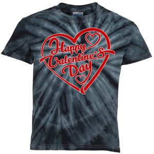 Happy Valentine's Day Heart Kids Tie-Dye T-Shirt