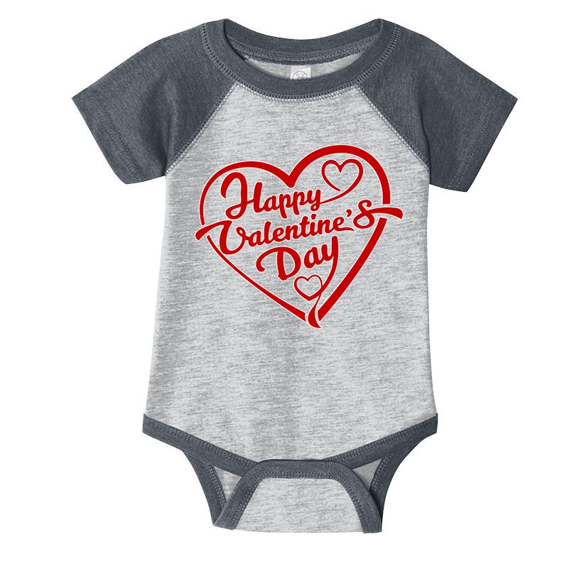 Happy Valentine's Day Heart Infant Baby Jersey Bodysuit