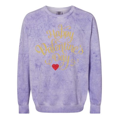 Happy Valentine's Day Love Heart Design Colorblast Crewneck Sweatshirt