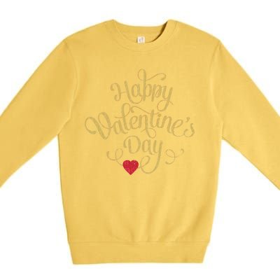 Happy Valentine's Day Love Heart Design Premium Crewneck Sweatshirt