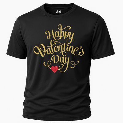 Happy Valentine's Day Love Heart Design Cooling Performance Crew T-Shirt