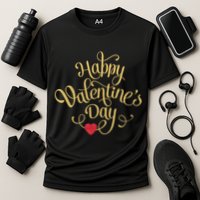 Happy Valentine's Day Love Heart Design Cooling Performance Crew T-Shirt