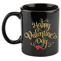 Happy Valentine's Day Love Heart Design 11oz C Handle Ceramic Mug