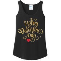 Happy Valentine's Day Love Heart Design Ladies Essential Tank