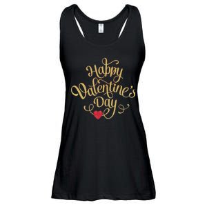 Happy Valentine's Day Love Heart Design Ladies Essential Flowy Tank