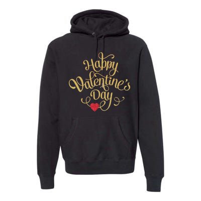 Happy Valentine's Day Love Heart Design Premium Hoodie