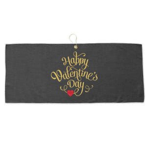 Happy Valentine's Day Love Heart Design Large Microfiber Waffle Golf Towel