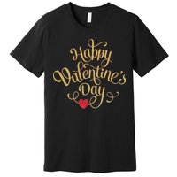 Happy Valentine's Day Love Heart Design Premium T-Shirt