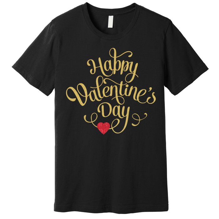 Happy Valentine's Day Love Heart Design Premium T-Shirt