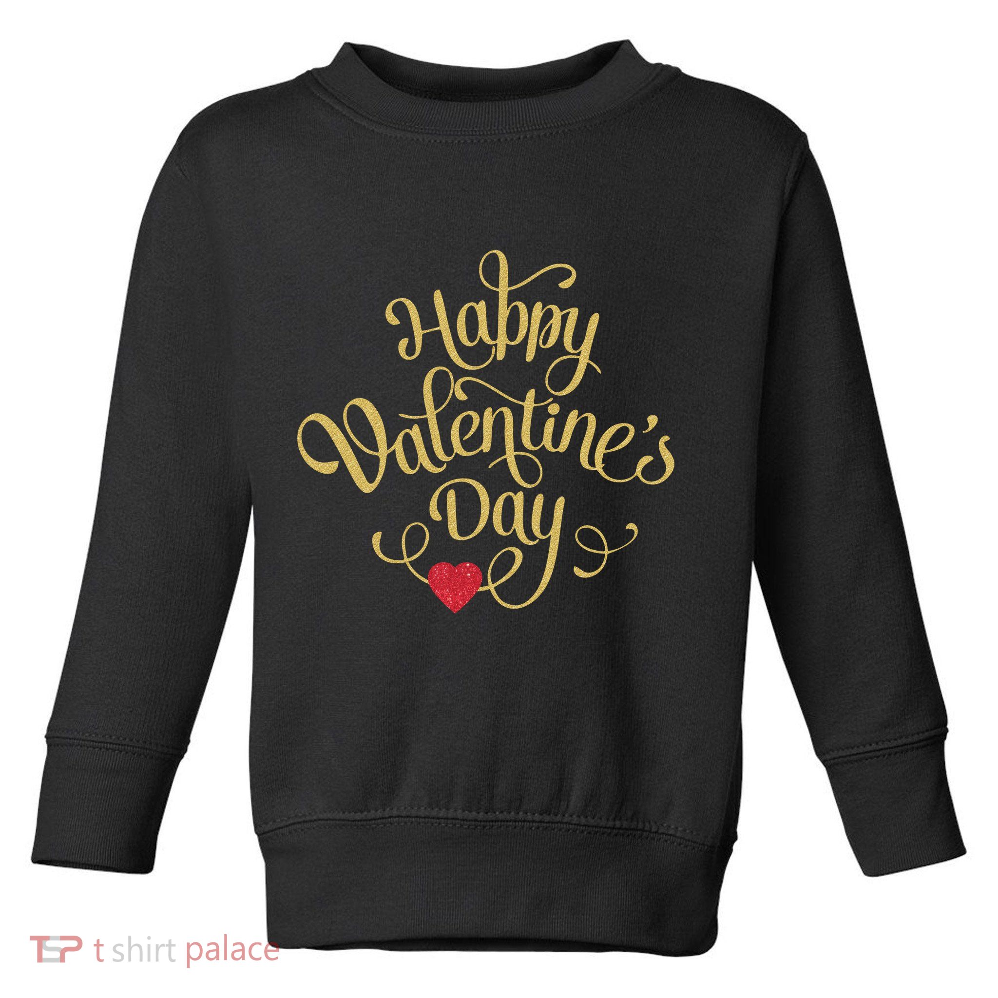 Happy Valentine's Day Love Heart Design Toddler Sweatshirt