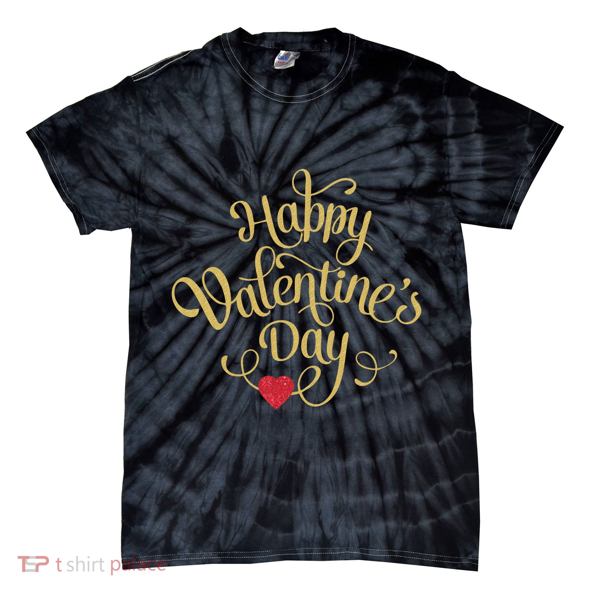 Happy Valentine's Day Love Heart Design Tie-Dye T-Shirt