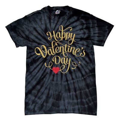 Happy Valentine's Day Love Heart Design Tie-Dye T-Shirt