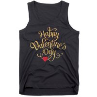 Happy Valentine's Day Love Heart Design Tank Top