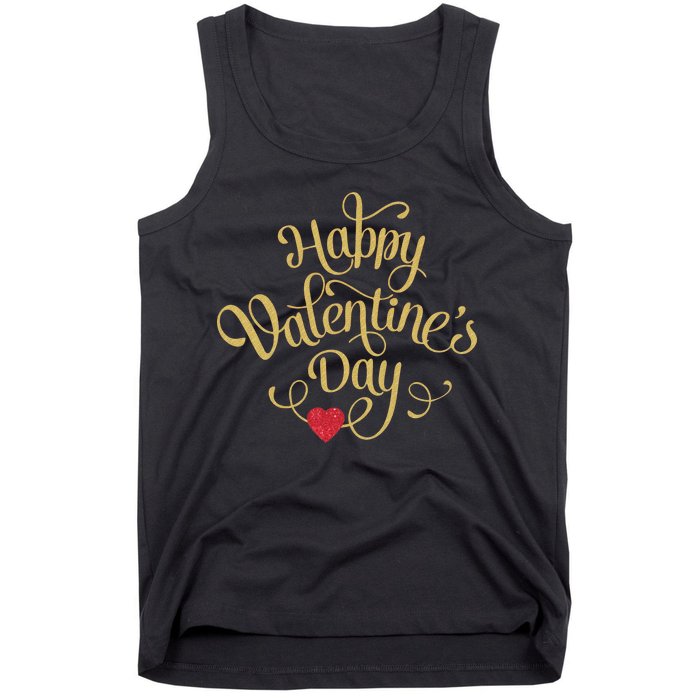 Happy Valentine's Day Love Heart Design Tank Top