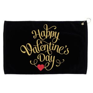 Happy Valentine's Day Love Heart Design Grommeted Golf Towel