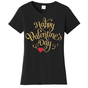 Happy Valentine's Day Love Heart Design Women's T-Shirt