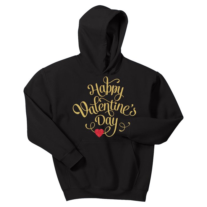 Happy Valentine's Day Love Heart Design Kids Hoodie