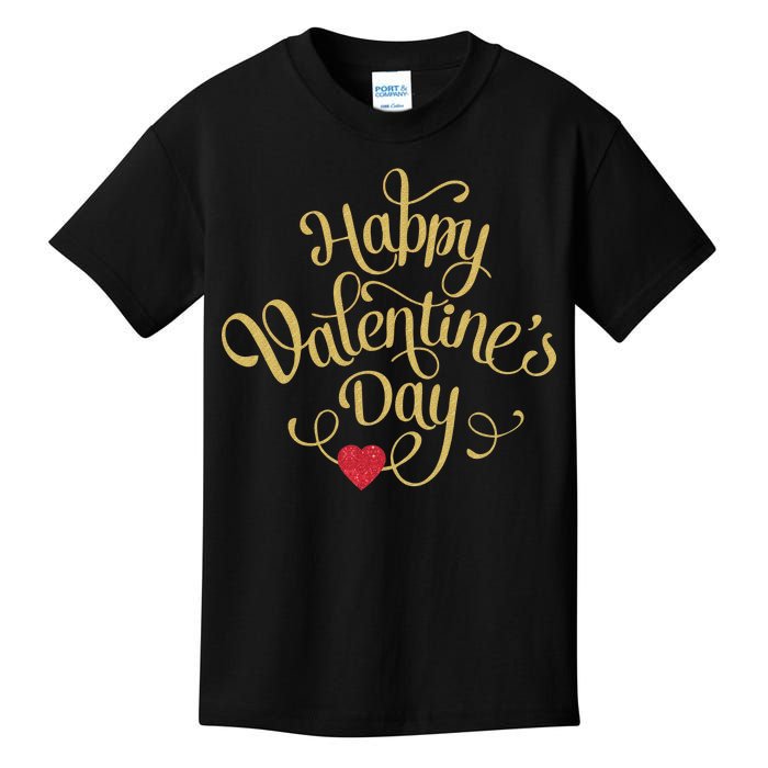 Happy Valentine's Day Love Heart Design Kids T-Shirt