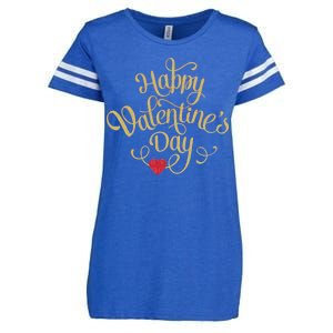 Happy Valentine's Day Love Heart Design Enza Ladies Jersey Football T-Shirt