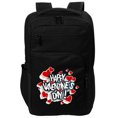 Happy Valentine's Day Love Hearts Logo Impact Tech Backpack