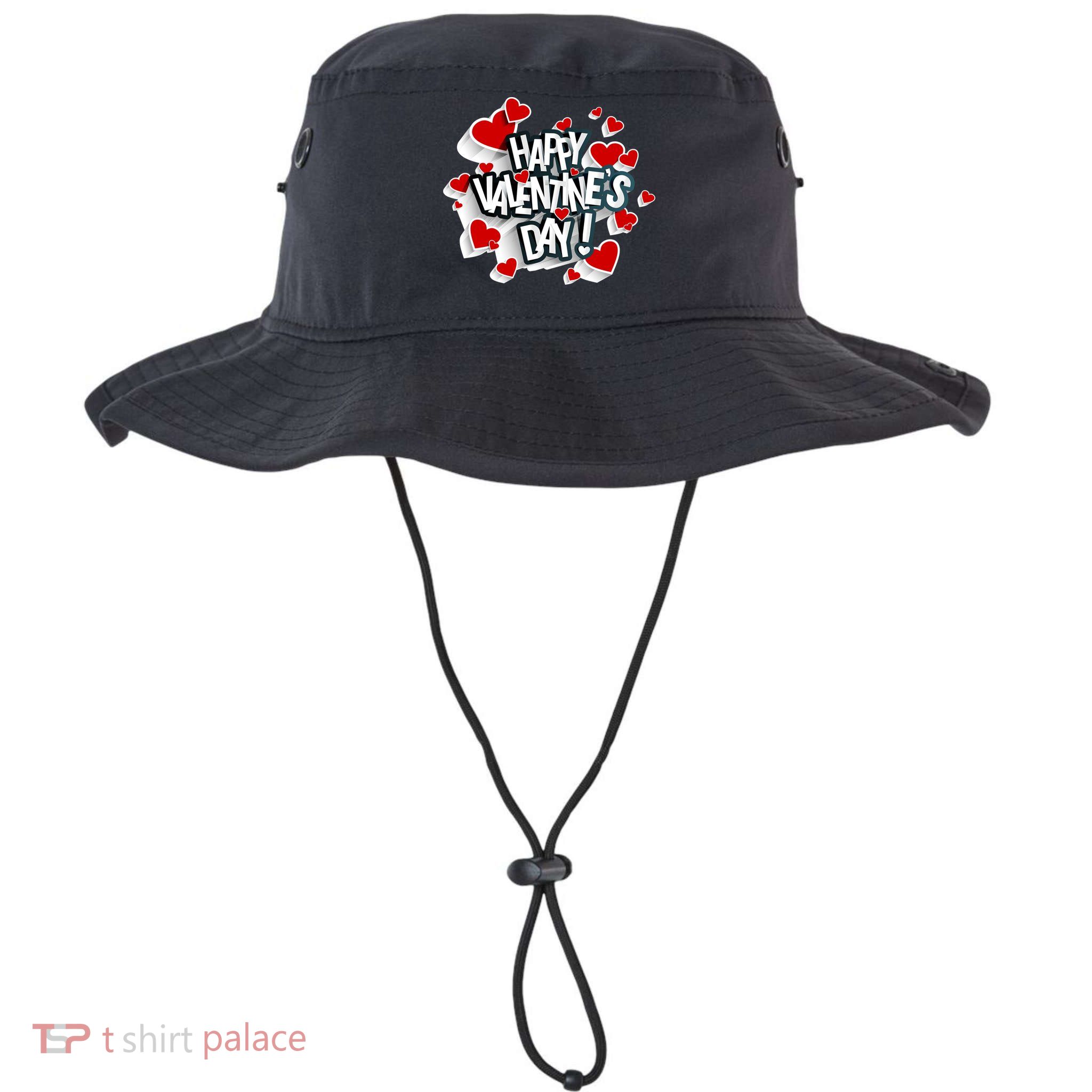Happy Valentine's Day Love Hearts Logo Bucket Hat