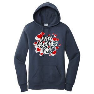 Happy Valentine's Day Love Hearts Logo Women's Pullover Hoodie