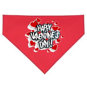 Happy Valentine's Day Love Hearts Logo USA-Made Doggie Bandana