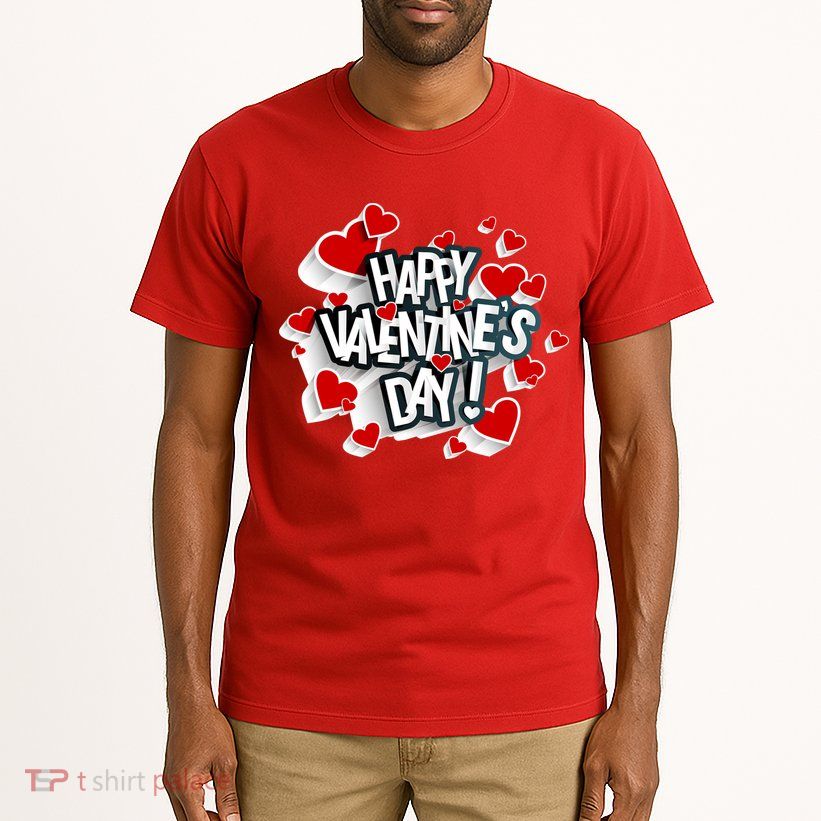 Happy Valentine's Day Love Hearts Logo Tall T-Shirt