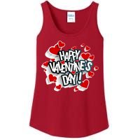 Happy Valentine's Day Love Hearts Logo Ladies Essential Tank