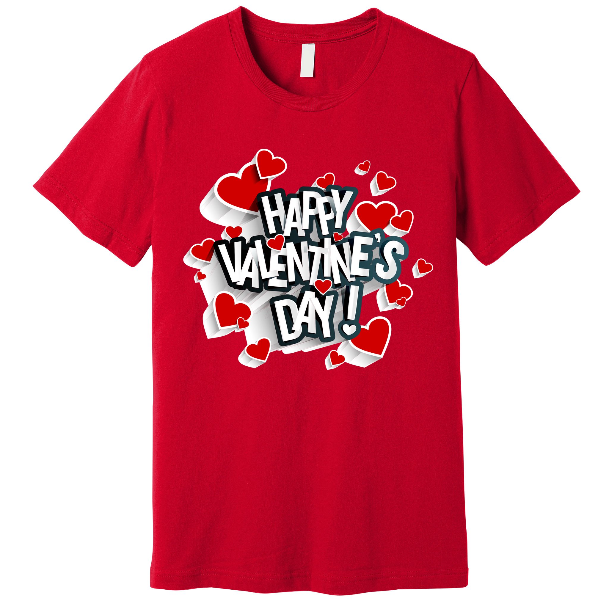 Happy Valentine's Day Love Hearts Logo Premium T-Shirt