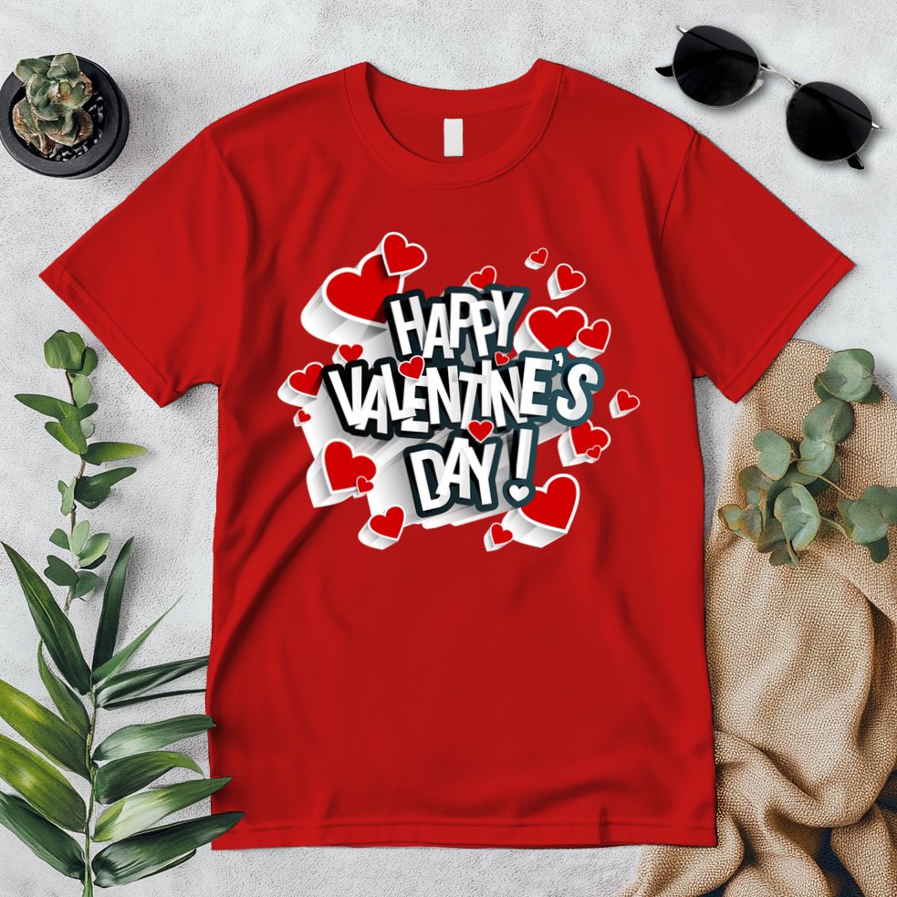 Happy Valentine's Day Love Hearts Logo Premium T-Shirt