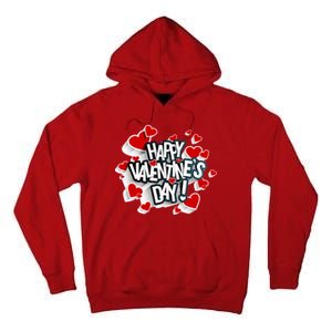 Happy Valentine's Day Love Hearts Logo Tall Hoodie