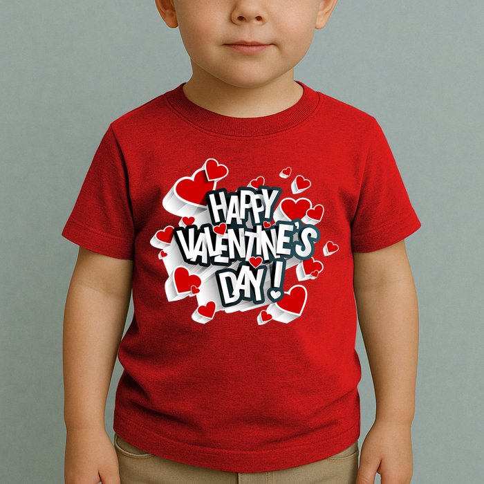Happy Valentine's Day Love Hearts Logo Toddler T-Shirt