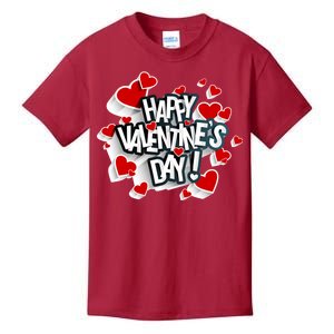 Happy Valentine's Day Love Hearts Logo Kids T-Shirt