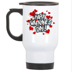 Happy Valentine's Day Love Hearts Logo Stainless Steel Travel Mug