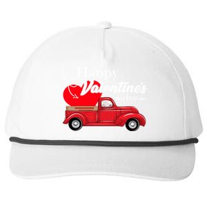 Happy Valentines Day Truck Full Of Hearts Snapback Five-Panel Rope Hat