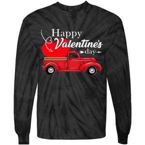 Happy Valentines Day Truck Full Of Hearts Tie-Dye Long Sleeve Shirt