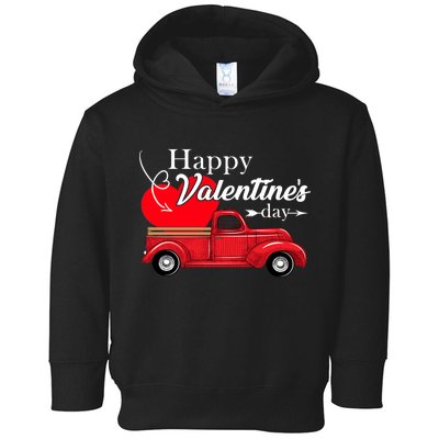 Happy Valentines Day Truck Full Of Hearts Toddler Hoodie