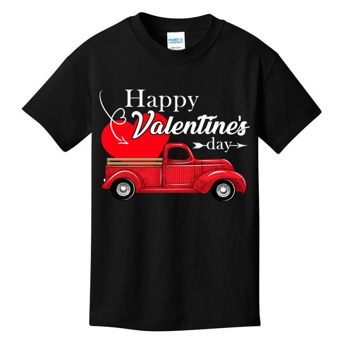 Happy Valentines Day Truck Full Of Hearts Kids T-Shirt