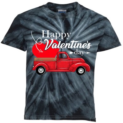 Happy Valentines Day Truck Full Of Hearts Kids Tie-Dye T-Shirt