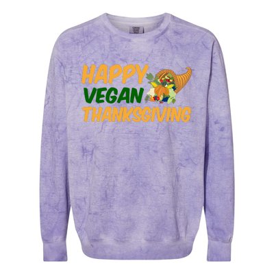 Happy Vegan Thanksgiving  Colorblast Crewneck Sweatshirt